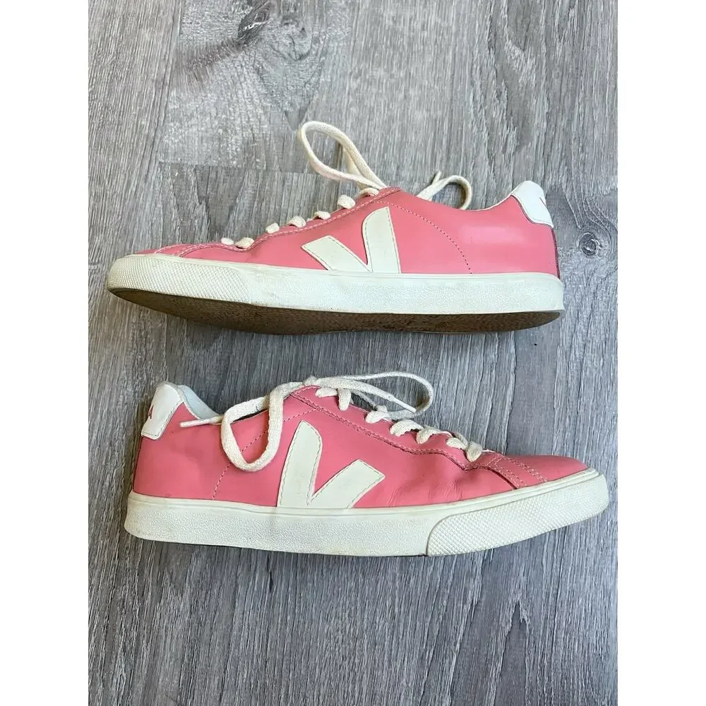 VEJA Esplar Womens Leather Sneakers Pink Sz 40 US 9 Lace Up Athletic Shoes